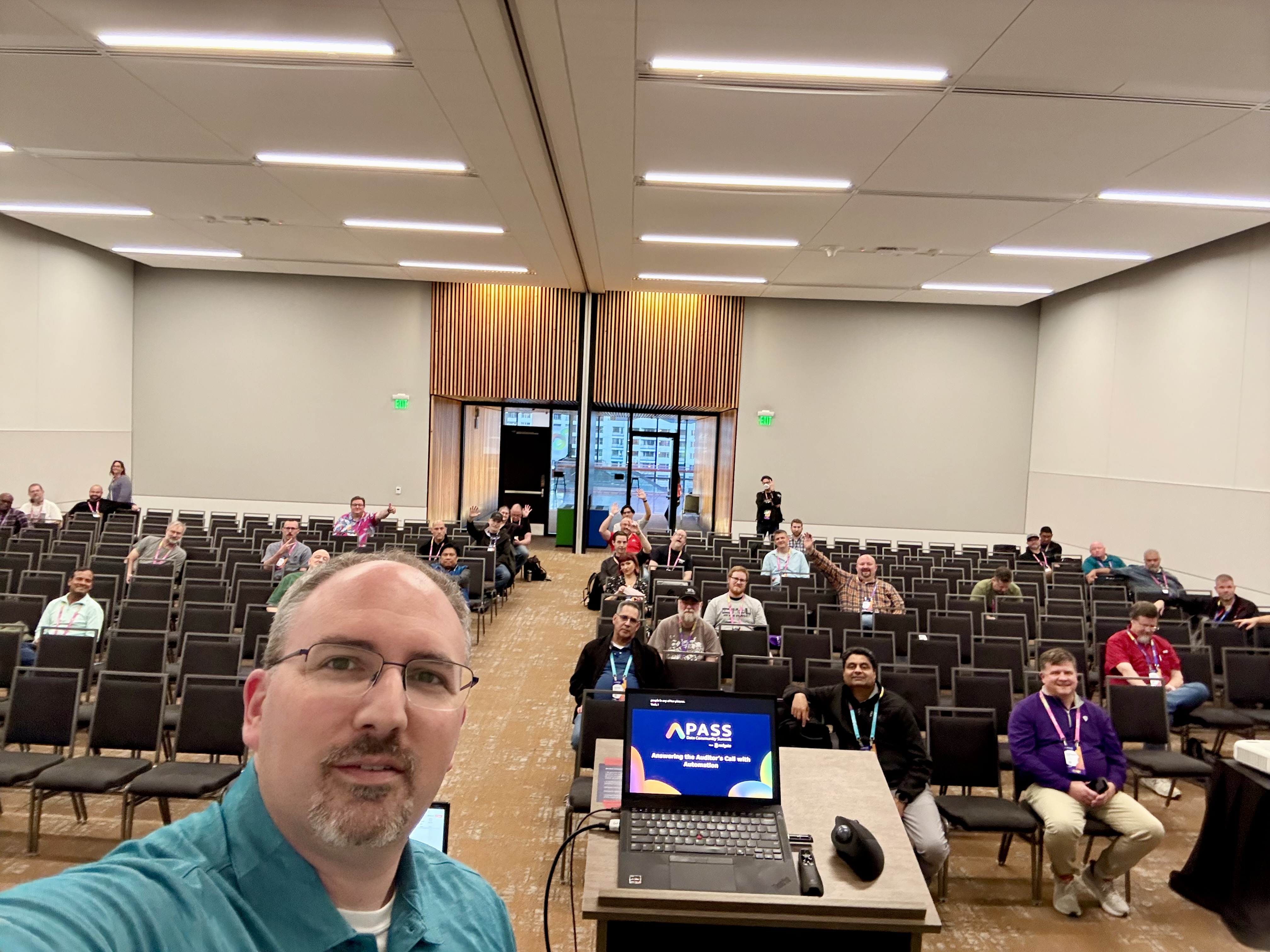 Pre-presentation selfie at PASS Summit 2025